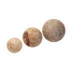 Sphères décoratives en bois naturel Carrick (lot de 3) - 5,0 L x 5,0 l x 5,0 H
