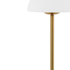 Lampe de table LED intégrée rechargeable sans fil Carson 12,5 cm, minimaliste et moderne, en fer, nickel/blanc, par JONATHAN Y