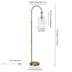 Lampadaire Verona Arc avec abat-jour en verre