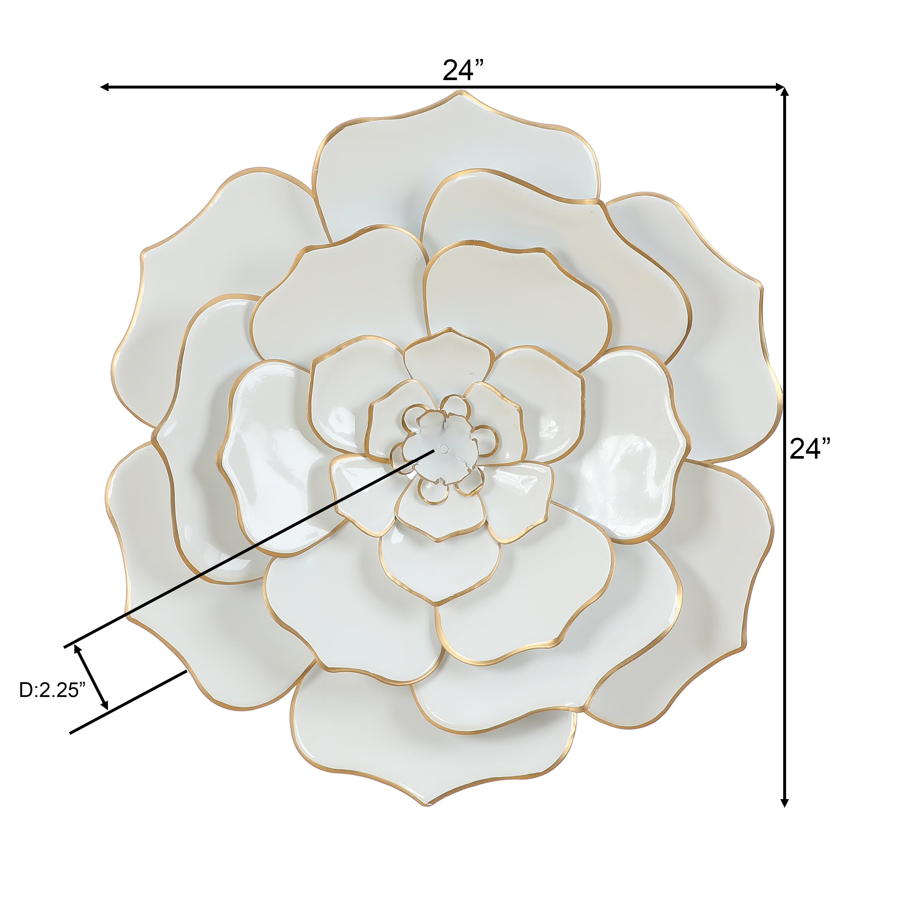 Décoration murale en métal blanc avec fleurs de Carson Carrington Mjugg