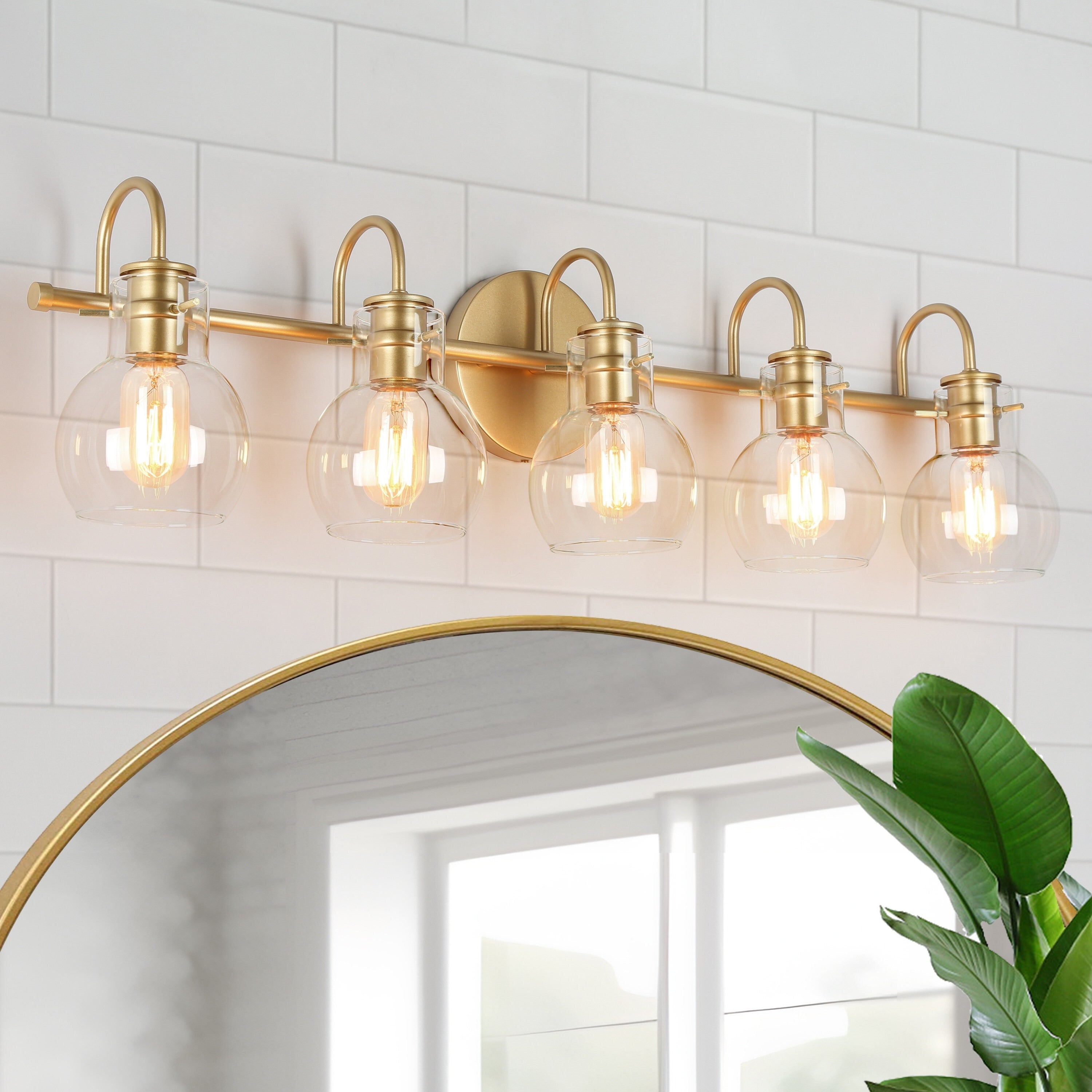 Applique murale moderne en verre à 3 lumières pour salle de bain