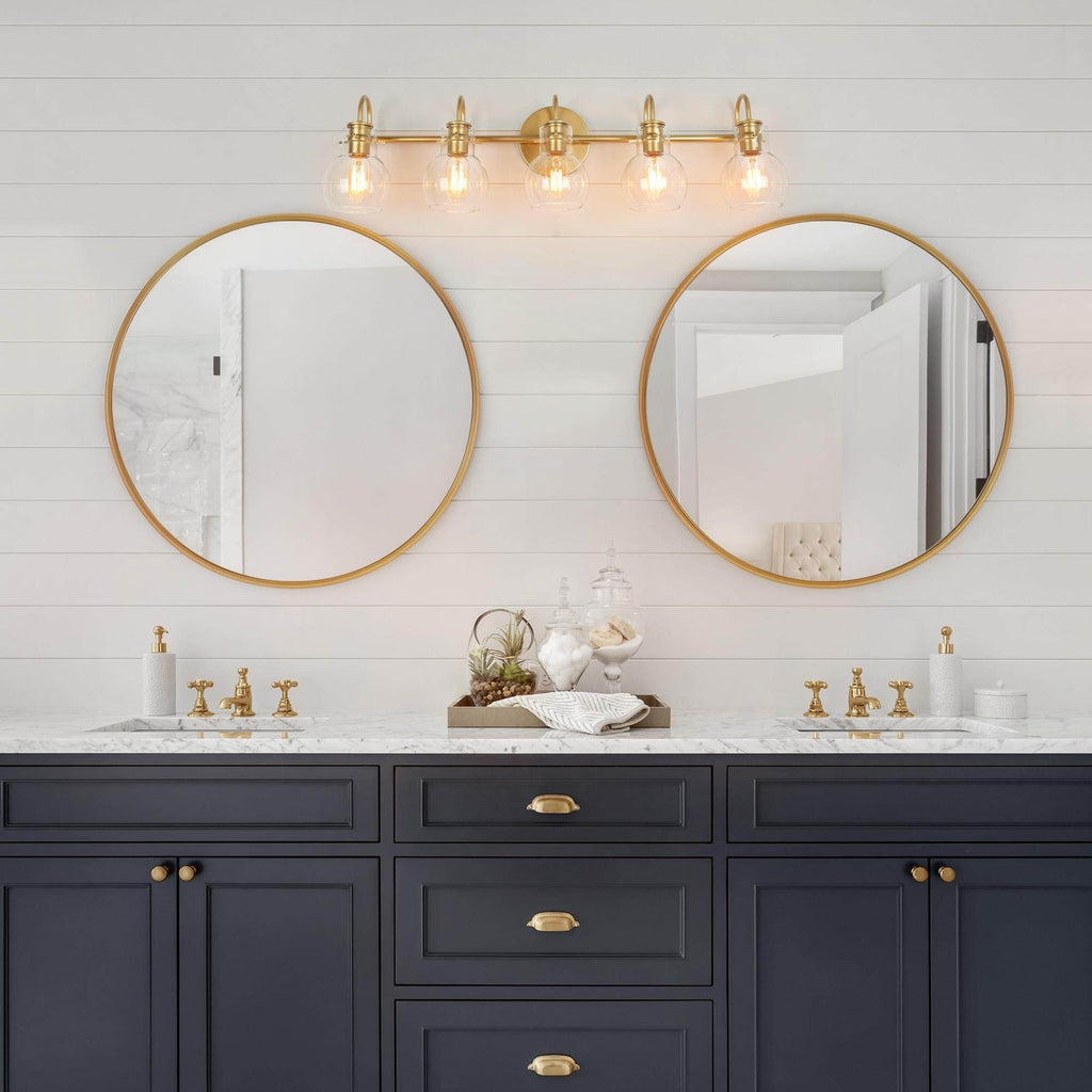 Applique murale moderne en verre à 3 lumières pour salle de bain