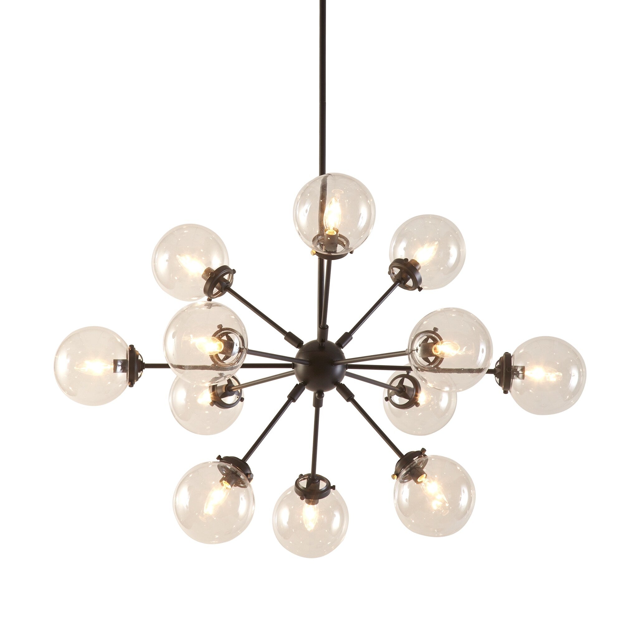 Lustre Paige à 12 lumières avec ampoules globe surdimensionnées INK+IVY