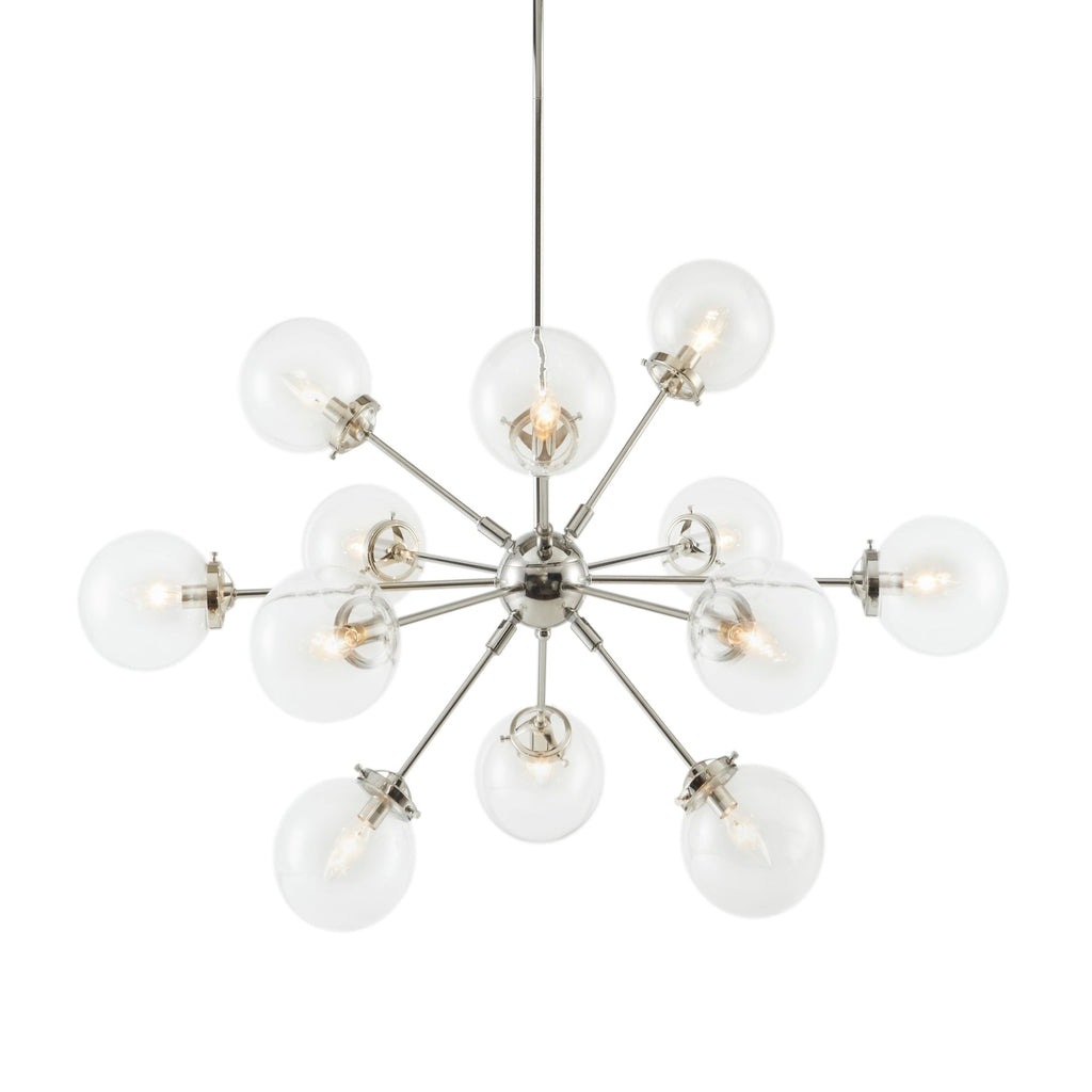 Lustre Paige à 12 lumières avec ampoules globe surdimensionnées INK+IVY