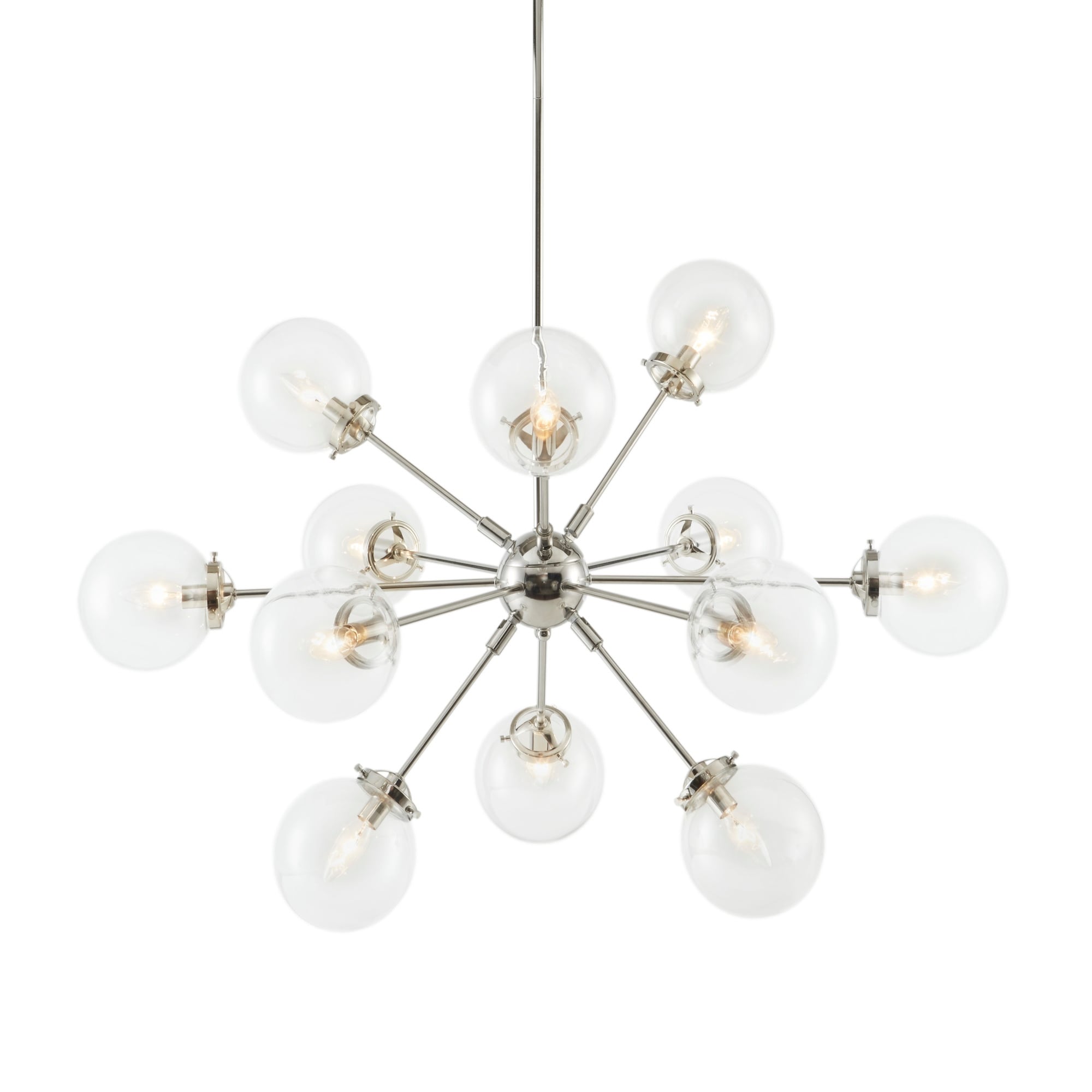 Lustre Paige à 12 lumières avec ampoules globe surdimensionnées INK+IVY