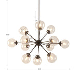 Lustre Paige à 12 lumières avec ampoules globe surdimensionnées INK+IVY