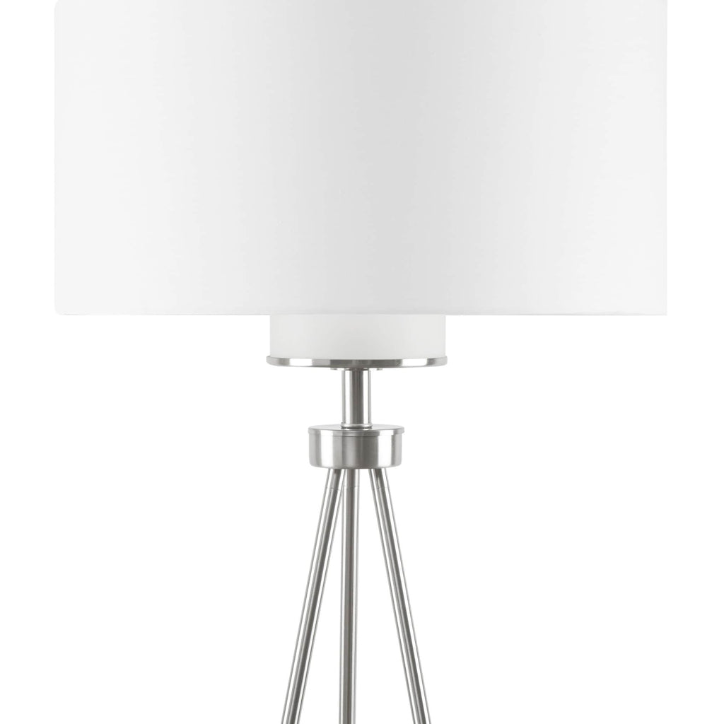 Lampadaire trépied en métal INK+IVY Pacific avec abat-jour en verre