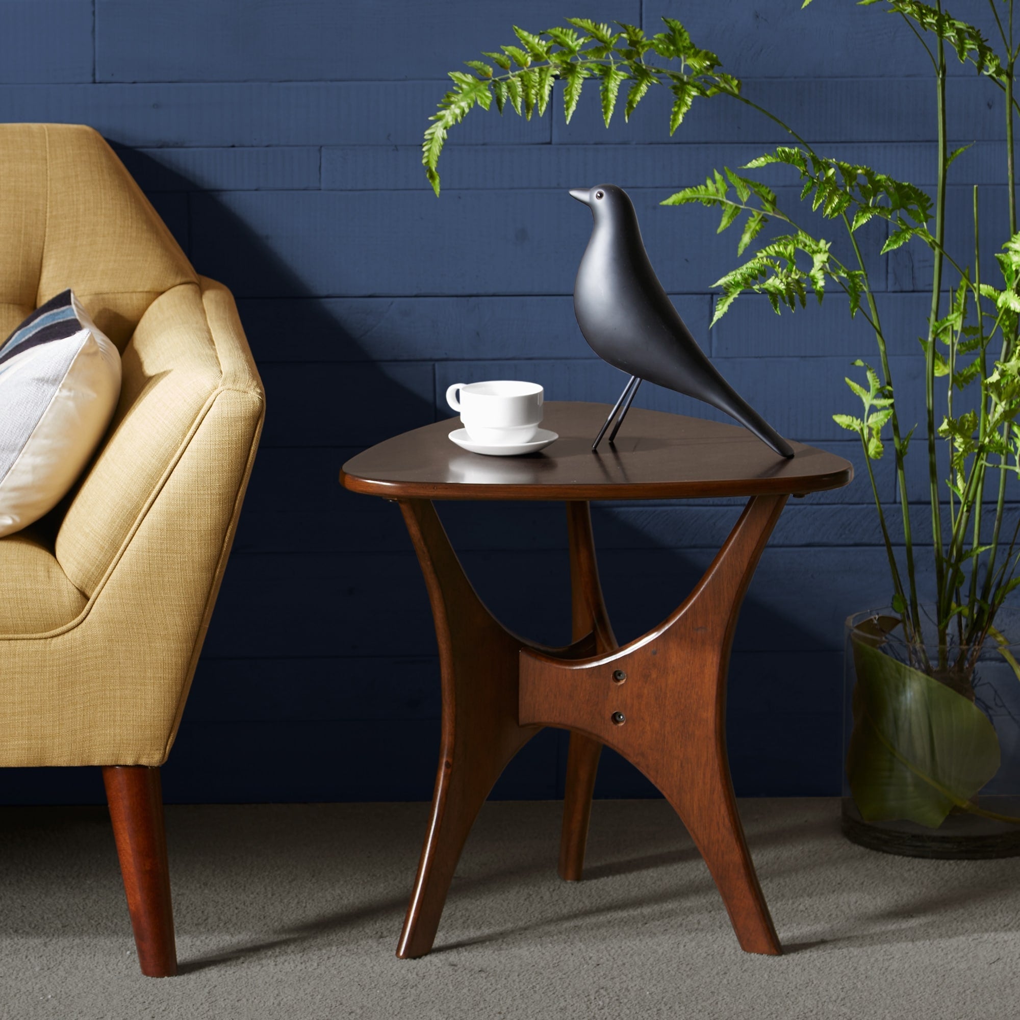 INK IVY Blaze Triangle Wood Side Table