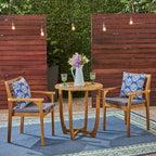 Ensemble bistrot d'extérieur Casa 2 places 28 pouces rond en bois d'acacia avec pieds fermés par Christopher Knight Home