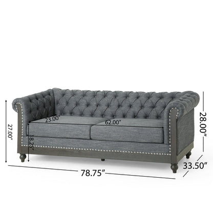 Canapé Chesterfield Castalia à clous par Christopher Knight Home - 78,75 L x 33,50 l x 28,00 H