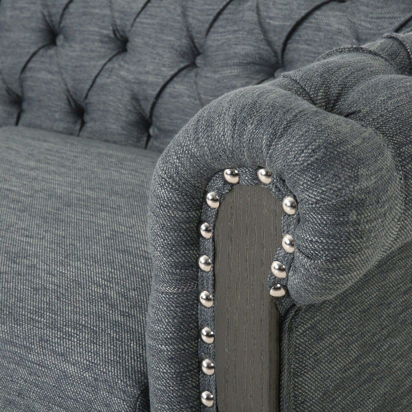 Canapé Chesterfield Castalia à clous par Christopher Knight Home - 78,75 L x 33,50 l x 28,00 H
