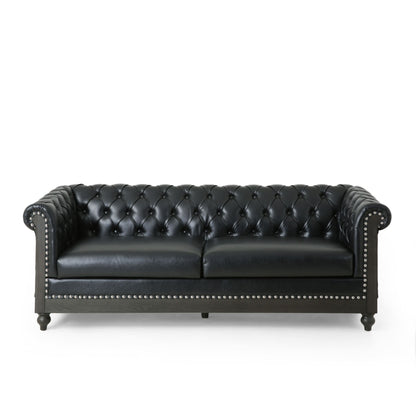 Canapé Chesterfield Castalia à clous par Christopher Knight Home - 78,75 L x 33,50 l x 28,00 H