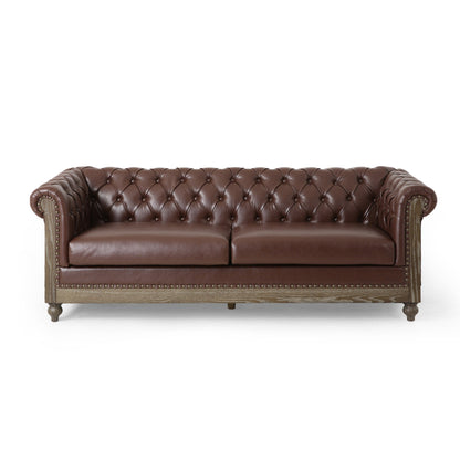 Canapé Chesterfield Castalia à clous par Christopher Knight Home - 78,75 L x 33,50 l x 28,00 H