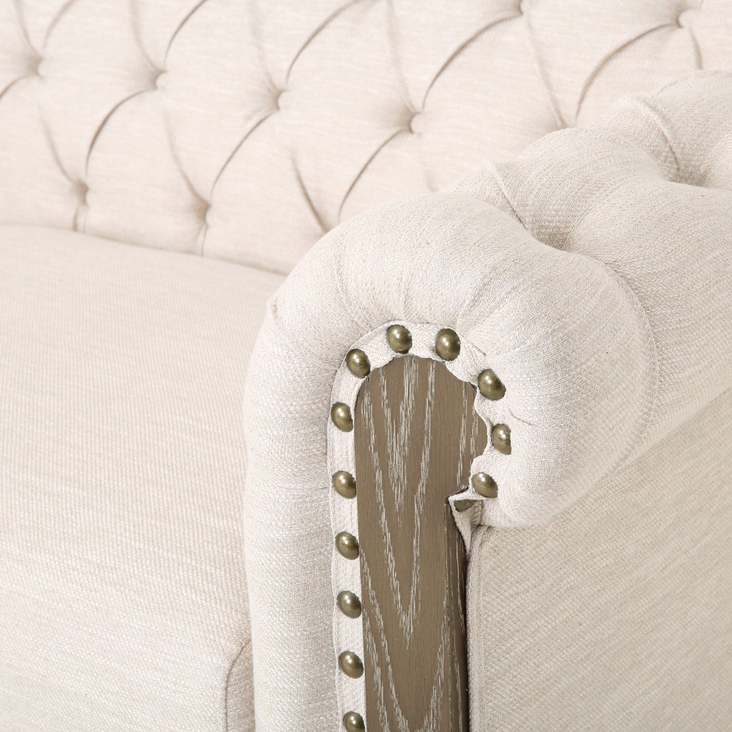 Canapé Chesterfield Castalia à clous par Christopher Knight Home - 78,75 L x 33,50 l x 28,00 H
