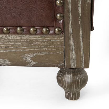 Canapé Chesterfield Castalia à clous par Christopher Knight Home - 78,75 L x 33,50 l x 28,00 H