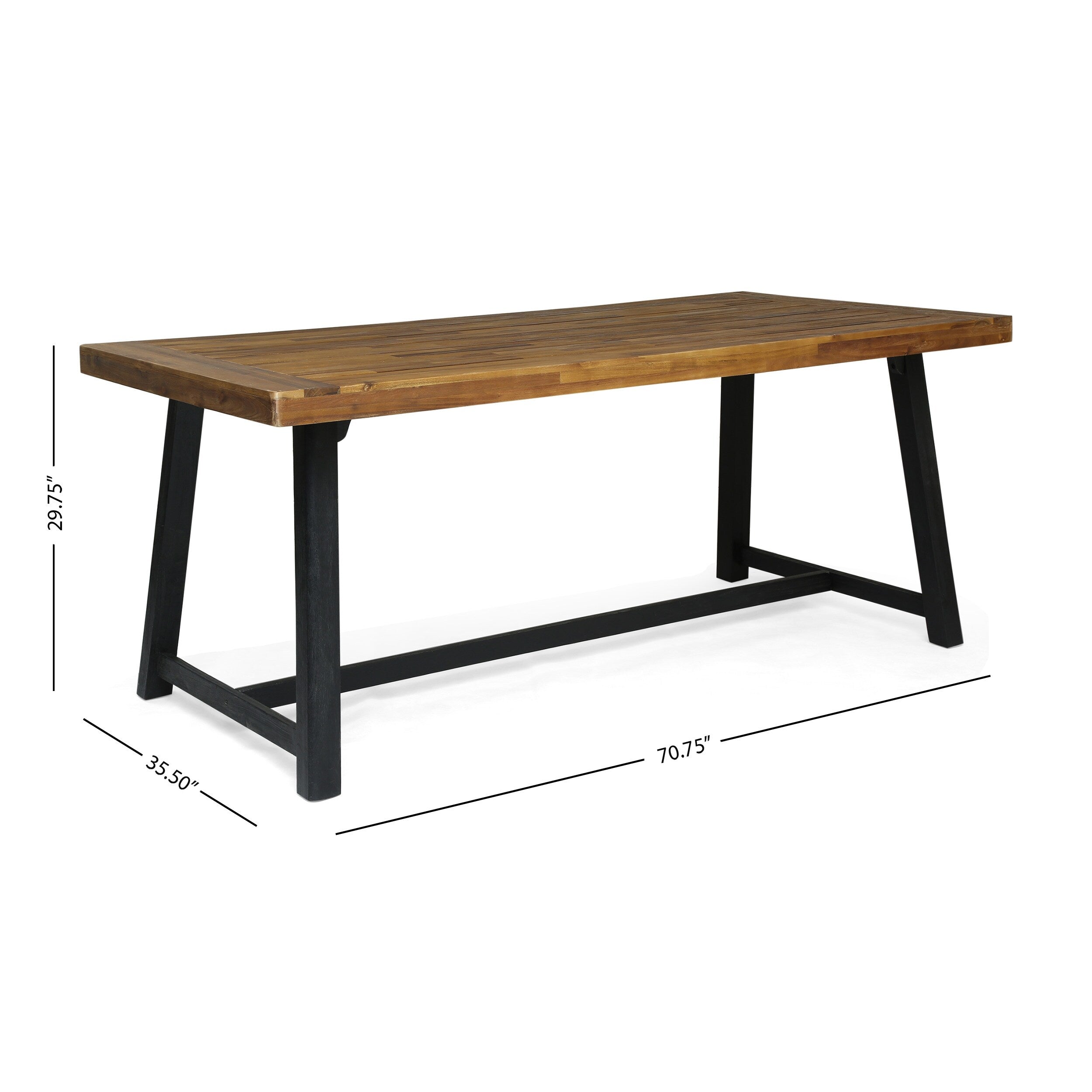 Ensemble de salle à manger d'extérieur Castellina en bois et résine, 7 pièces, par Christopher Knight Home