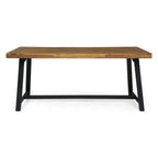 Ensemble de salle à manger d'extérieur Castellina en bois et résine, 7 pièces, par Christopher Knight Home