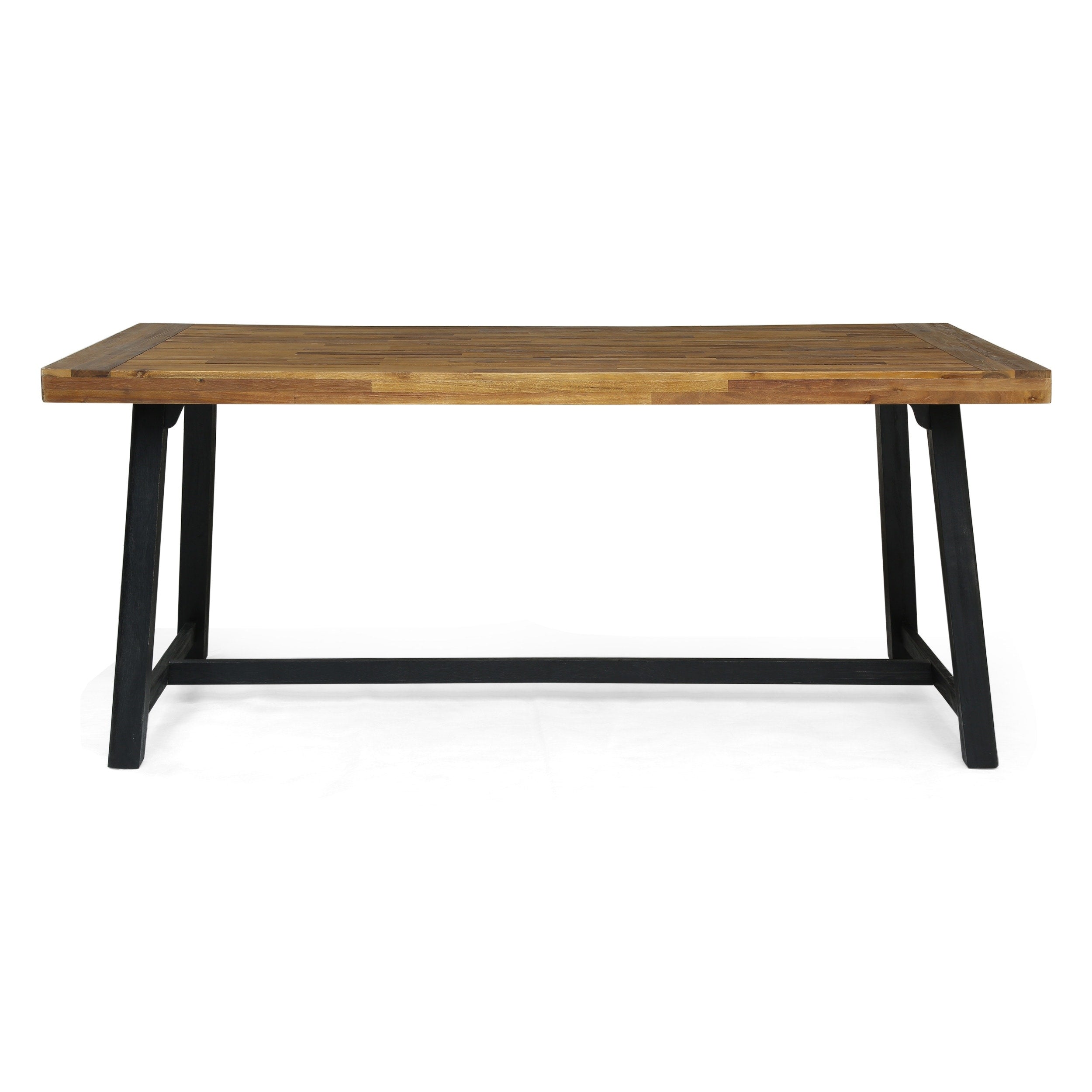 Ensemble de salle à manger d'extérieur Castellina en bois et résine, 7 pièces, par Christopher Knight Home