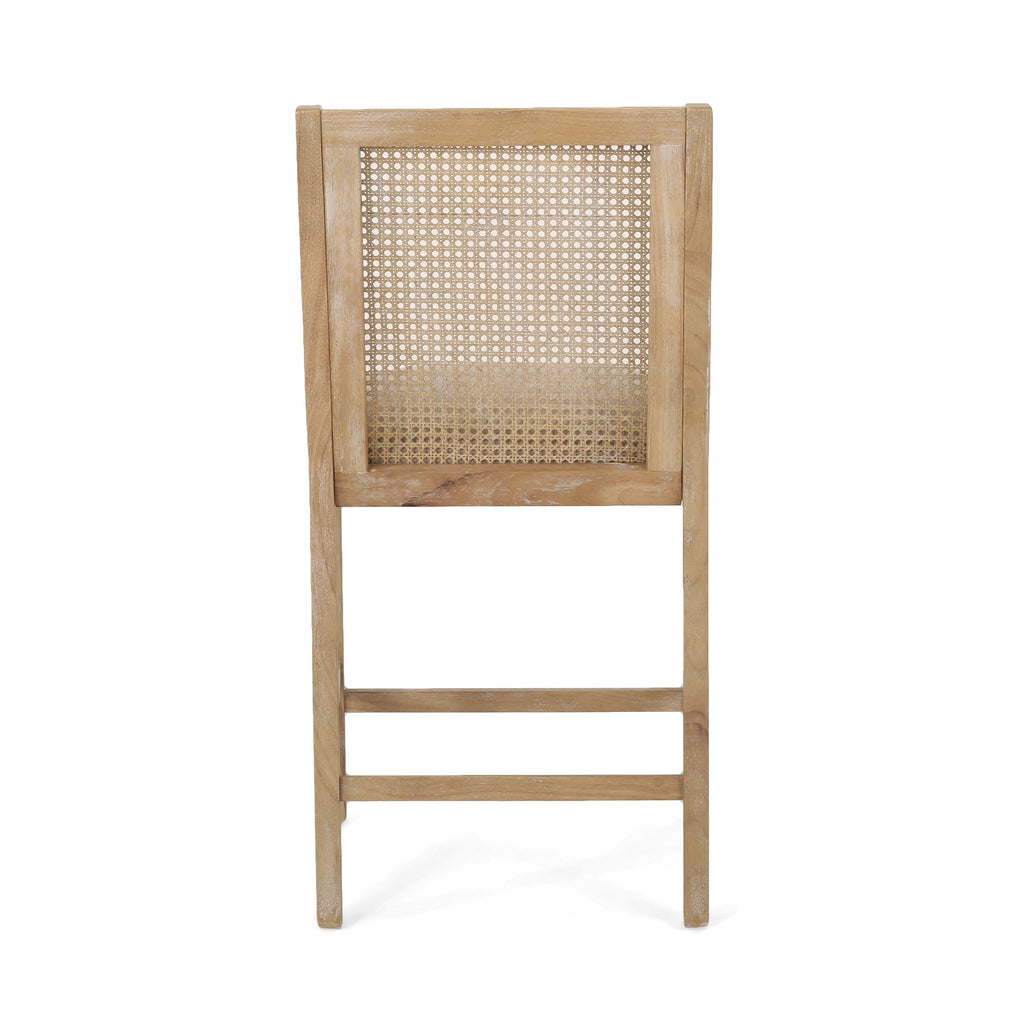 Tabourets de bar Christopher Knight Home Cataldo en tissu, bois et rotin, 25,5 pouces (lot de 2)