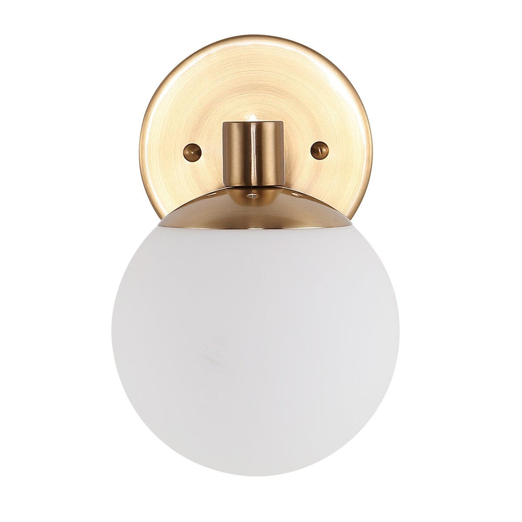 Cecil Globe - Meuble-lavabo moderne et contemporain à LED en métal et verre dépoli, par JONATHAN Y