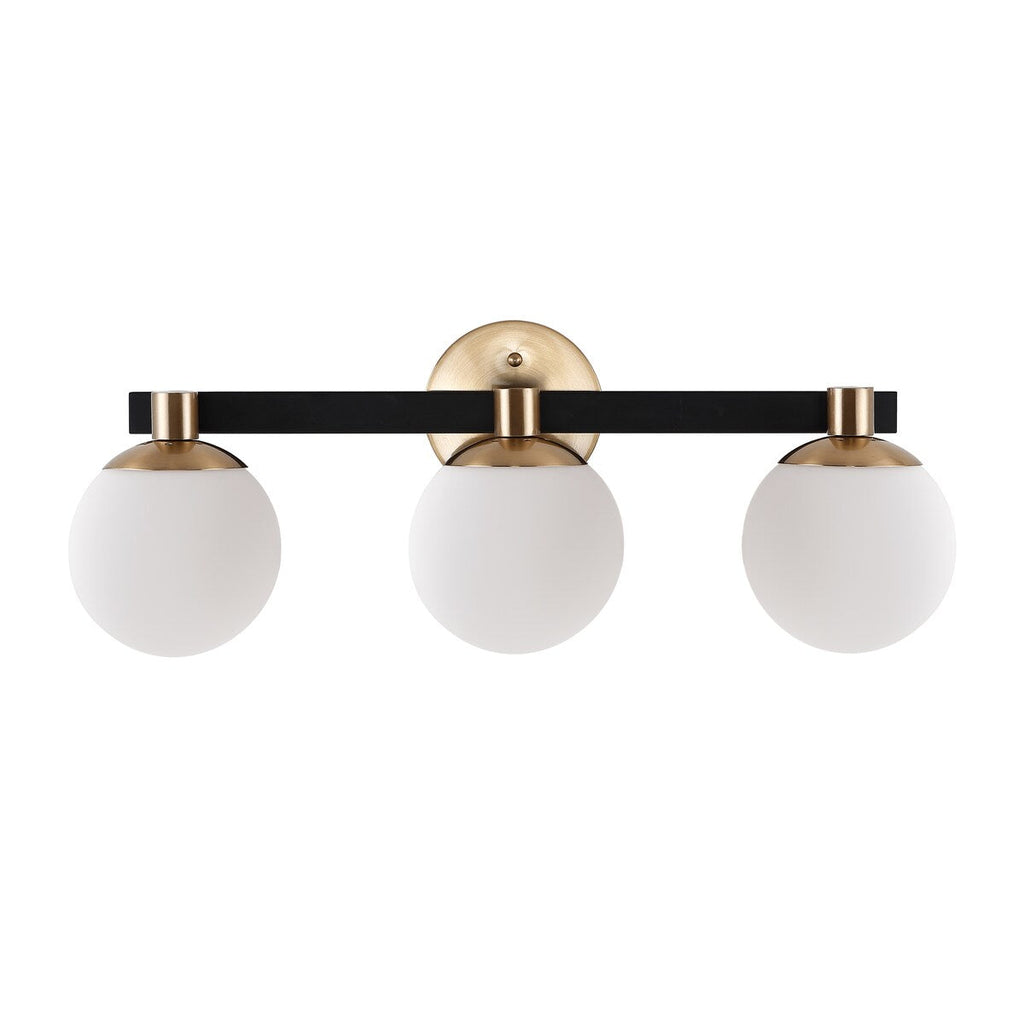 Cecil Globe - Meuble-lavabo moderne et contemporain à LED en métal et verre dépoli, par JONATHAN Y
