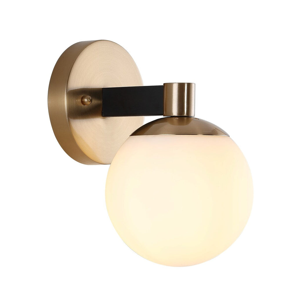 Cecil Globe - Meuble-lavabo moderne et contemporain à LED en métal et verre dépoli, par JONATHAN Y