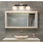 Cecil Globe - Meuble-lavabo moderne et contemporain à LED en métal et verre dépoli, par JONATHAN Y