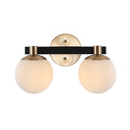 Cecil Globe - Meuble-lavabo moderne et contemporain à LED en métal et verre dépoli, par JONATHAN Y