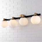 Cecil Globe - Meuble-lavabo moderne et contemporain à LED en métal et verre dépoli, par JONATHAN Y