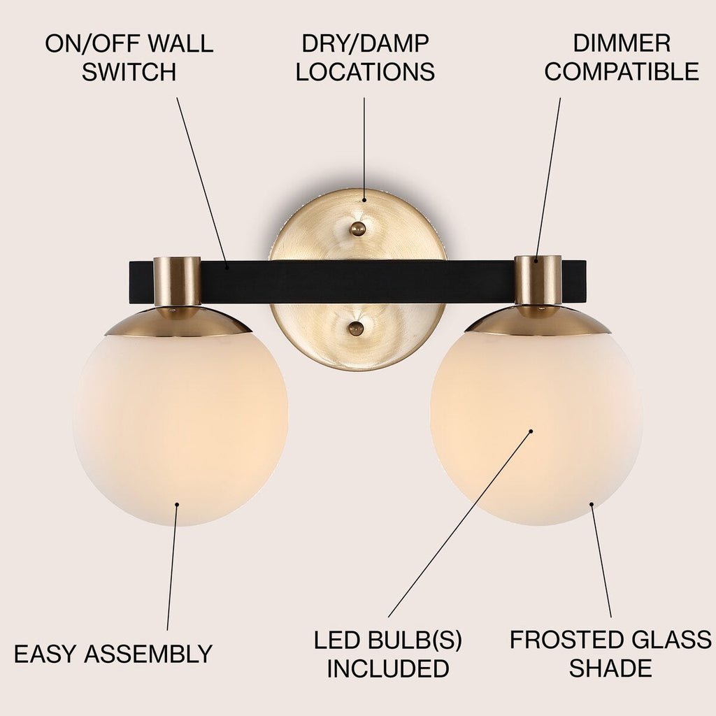 Cecil Globe - Meuble-lavabo moderne et contemporain à LED en métal et verre dépoli, par JONATHAN Y