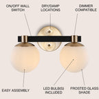 Cecil Globe - Meuble-lavabo moderne et contemporain à LED en métal et verre dépoli, par JONATHAN Y