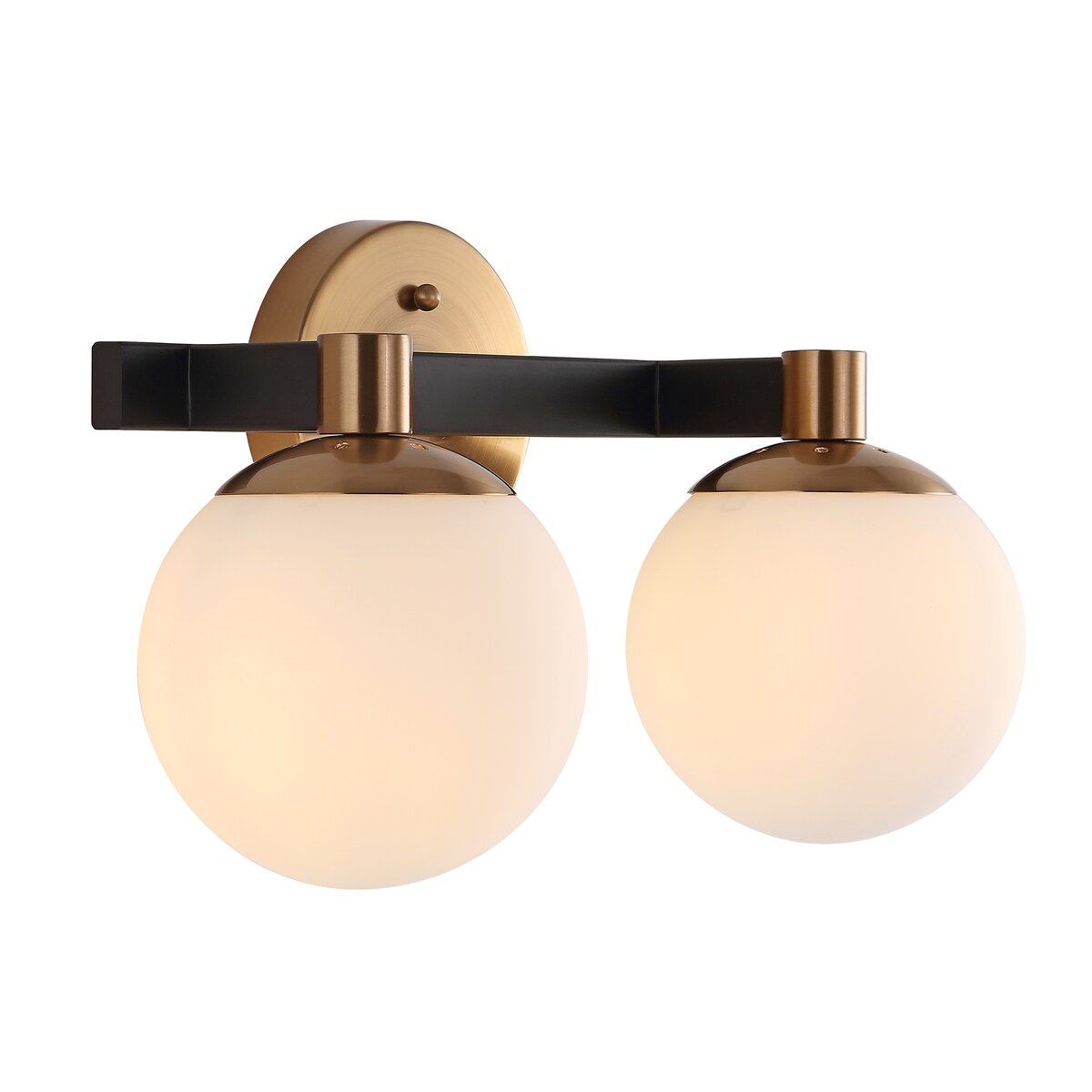 Cecil Globe - Meuble-lavabo moderne et contemporain à LED en métal et verre dépoli, par JONATHAN Y