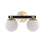 Cecil Globe - Meuble-lavabo moderne et contemporain à LED en métal et verre dépoli, par JONATHAN Y