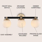 Cecil Globe - Meuble-lavabo moderne et contemporain à LED en métal et verre dépoli, par JONATHAN Y