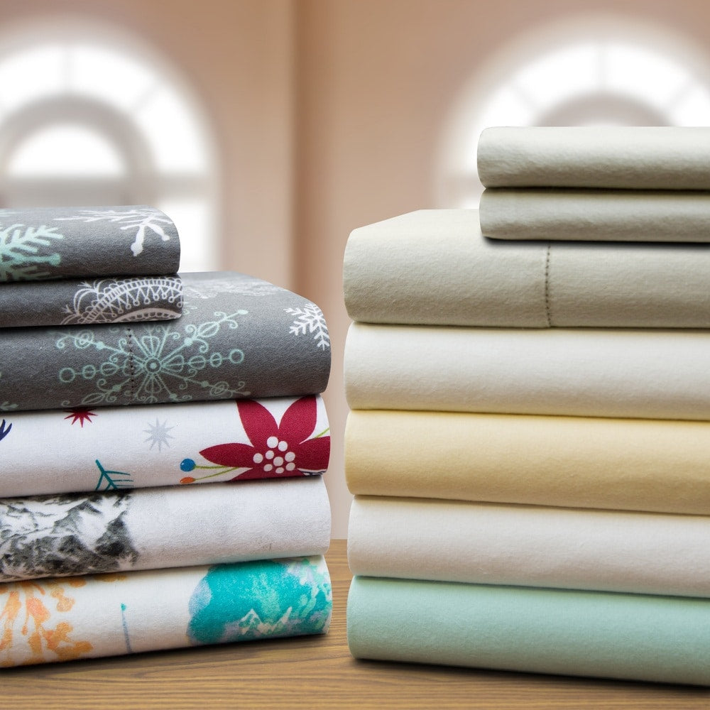 Parure de lit Celeste Home en coton épais 190 g/m², flanelle et velours