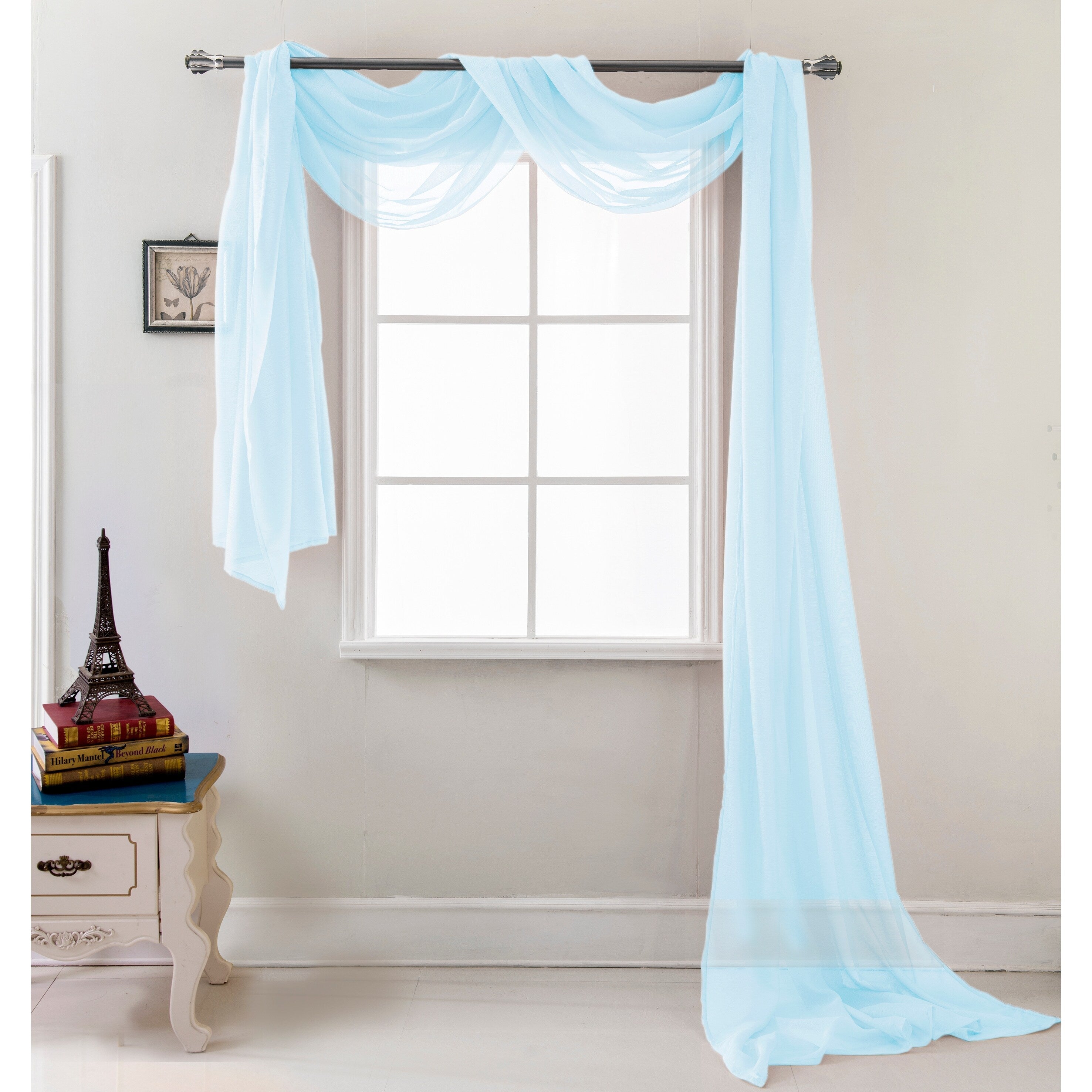 Rideau transparent uni Céline pour lit à baldaquin, écharpe de mariage