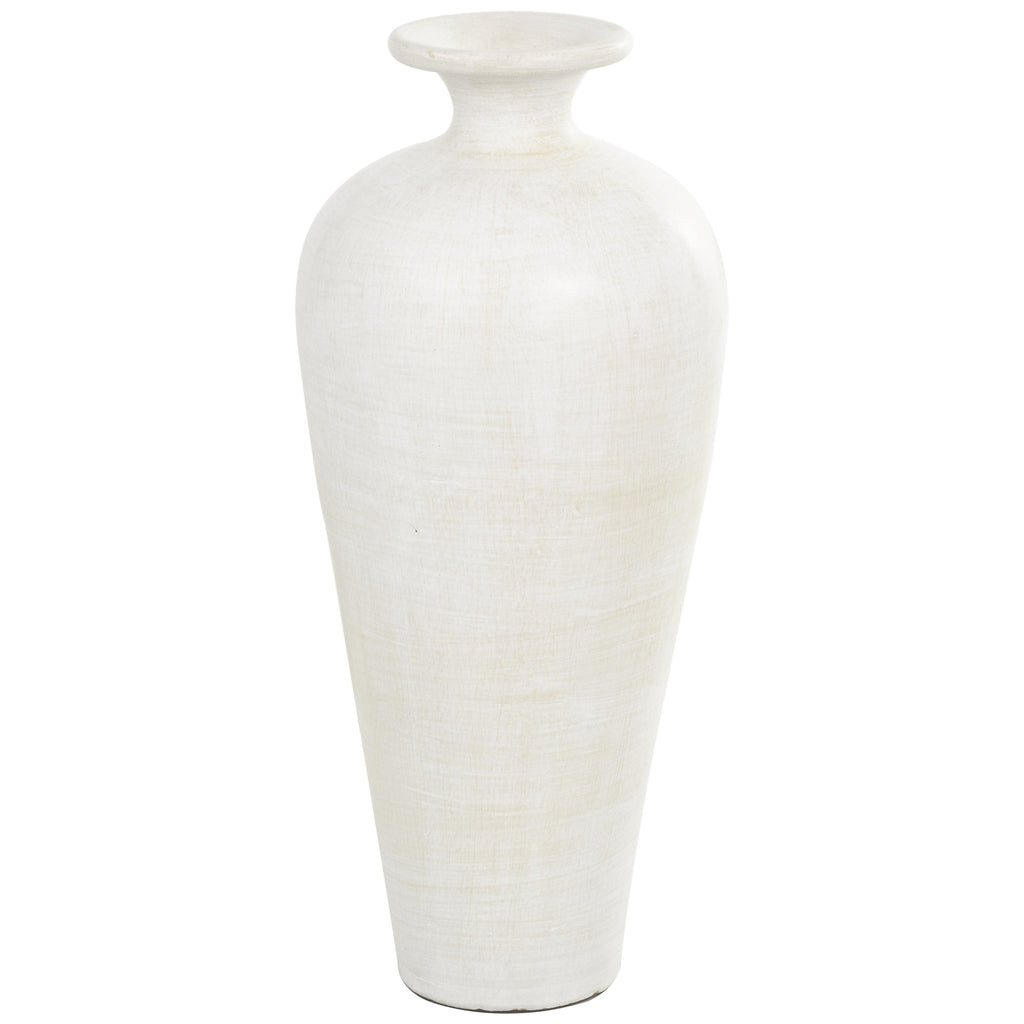 Grand vase décoratif en céramique de style amphore - Blanc - Roche River Decor