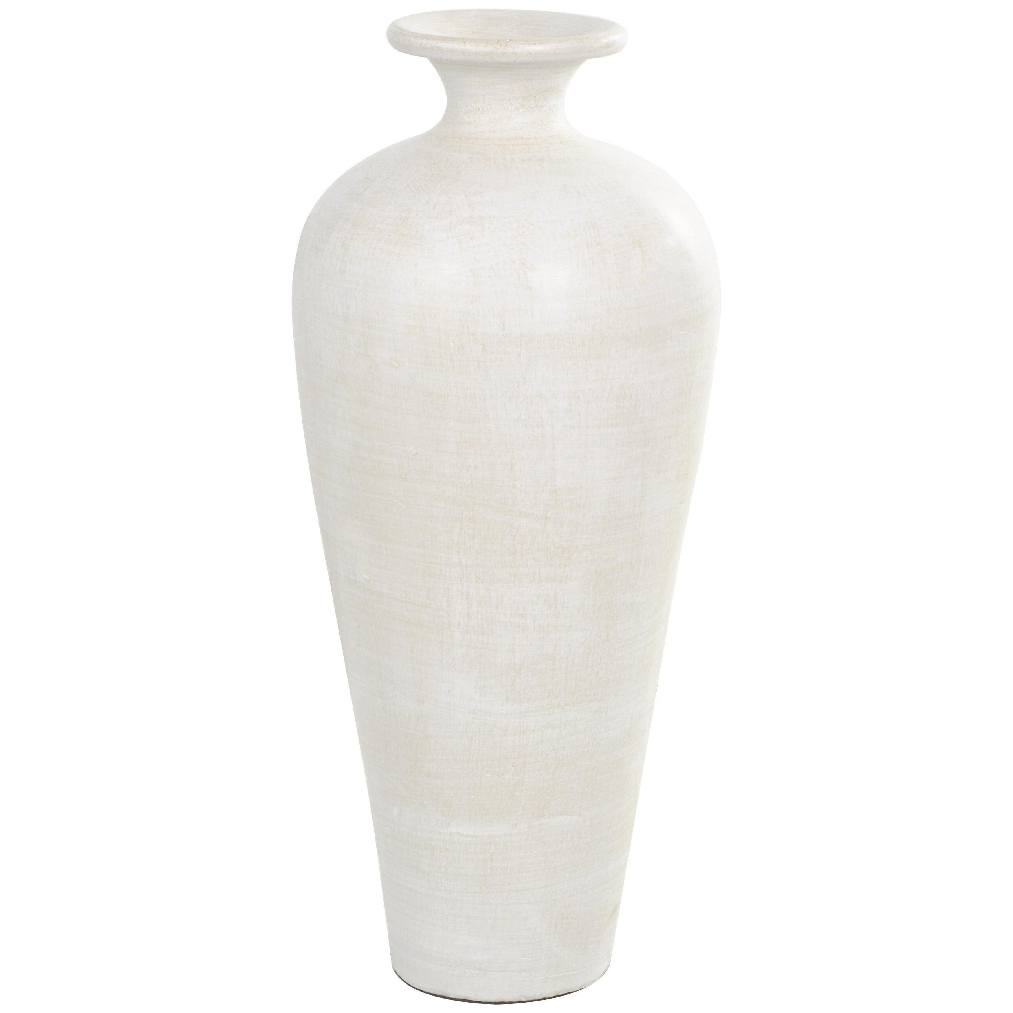 Grand vase décoratif en céramique de style amphore - Blanc - Roche River Decor