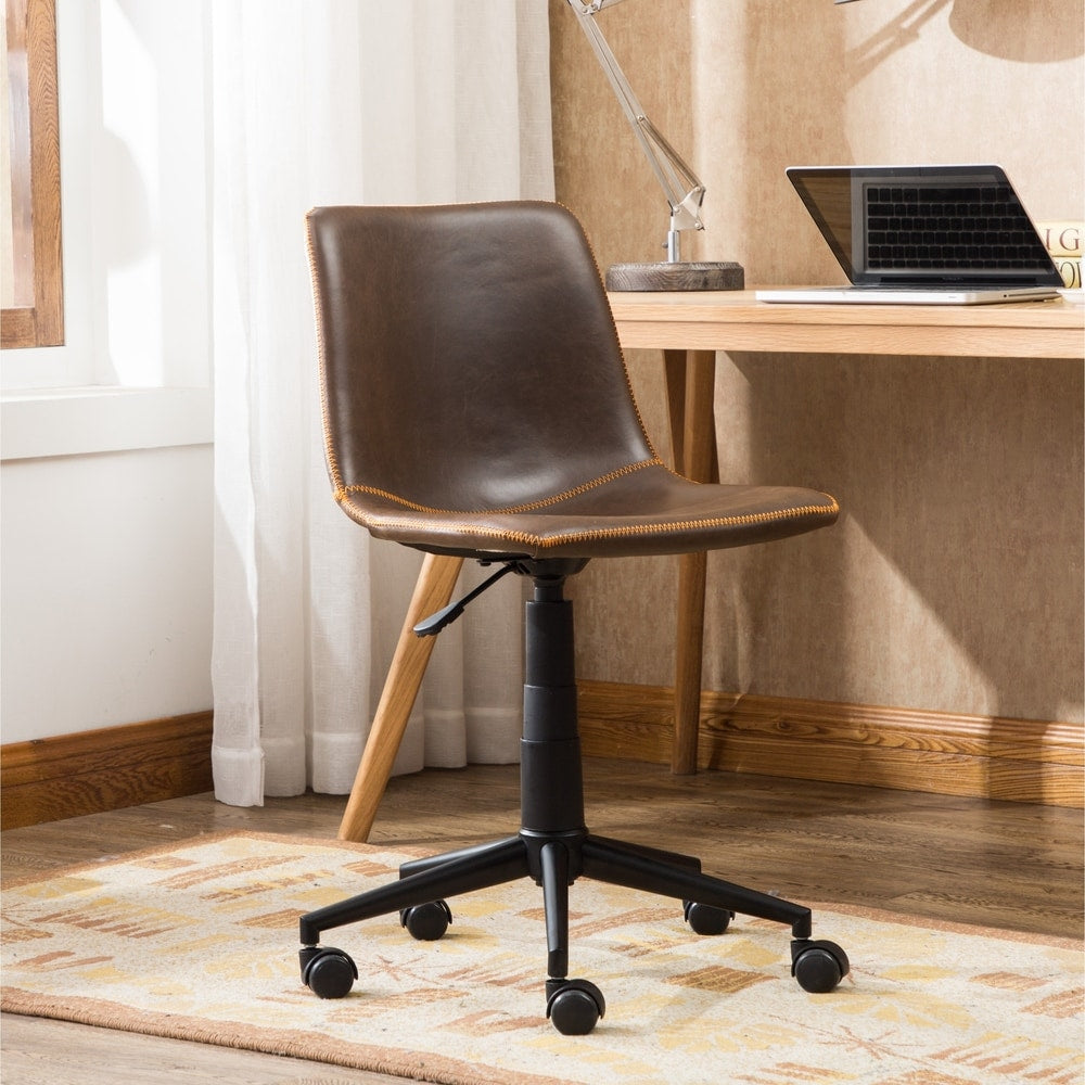 Chaise de bureau pivotante à 360° en similicuir Cesena de Roundhill Furniture
