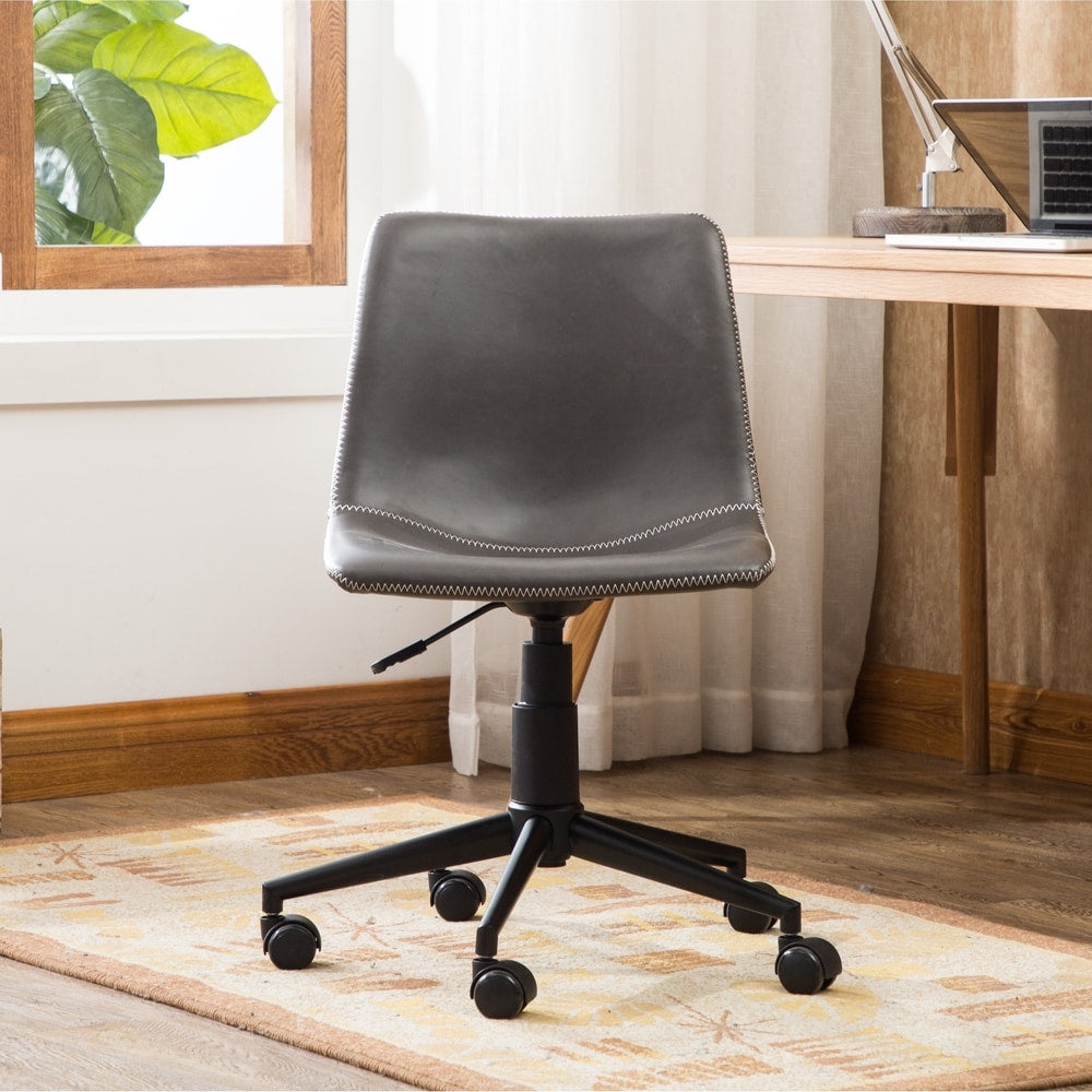 Chaise de bureau pivotante à 360° en similicuir Cesena de Roundhill Furniture