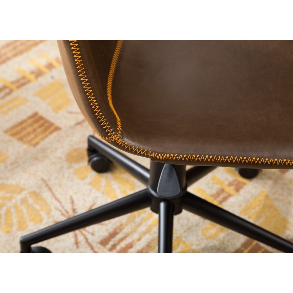 Chaise de bureau pivotante à 360° en similicuir Cesena de Roundhill Furniture