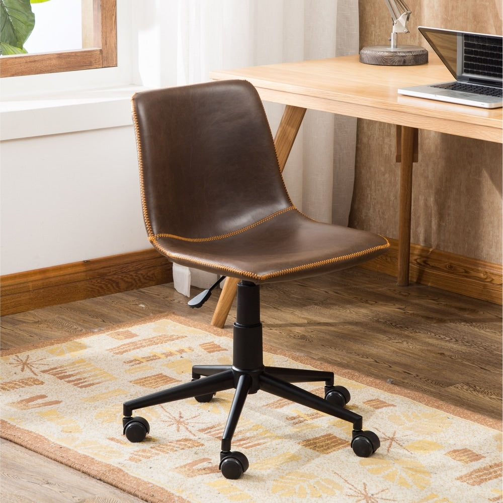 Chaise de bureau pivotante à 360° en similicuir Cesena de Roundhill Furniture