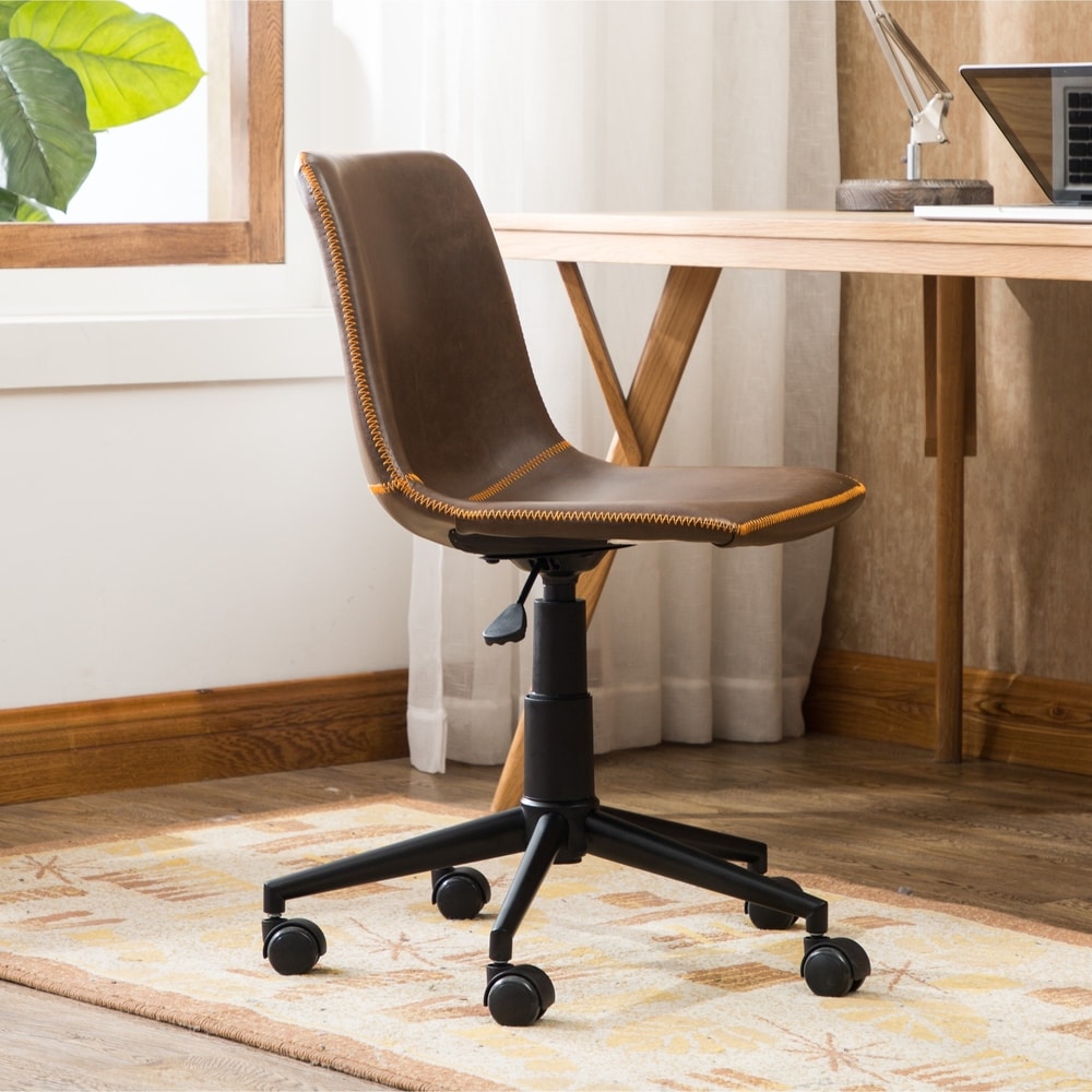 Chaise de bureau pivotante à 360° en similicuir Cesena de Roundhill Furniture
