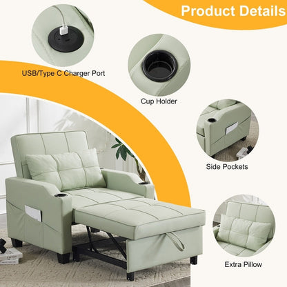 Fauteuil-lit, canapé-lit 3 en 1, fauteuil inclinable réglable, fauteuil, canapé, lit, linge de maison