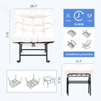 Ensemble chaise et repose-pieds à structure métallique avec coussins amovibles – Confort et durabilité en extérieur