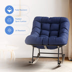 Ensemble chaise et repose-pieds à structure métallique avec coussins amovibles – Confort et durabilité en extérieur