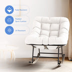Ensemble chaise et repose-pieds à structure métallique avec coussins amovibles – Confort et durabilité en extérieur