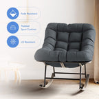 Ensemble chaise et repose-pieds à structure métallique avec coussins amovibles – Confort et durabilité en extérieur