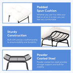 Ensemble chaise et repose-pieds à structure métallique avec coussins amovibles – Confort et durabilité en extérieur
