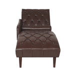 Chaise longue d'intérieur avec accoudoirs, fauteuil d'appoint moelleux, chaise longue rembourrée avec coussin et pieds en bois massif